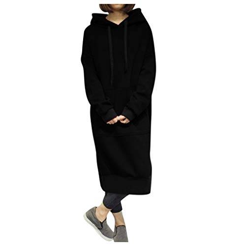 Robe longue pull à capuche femme vêtement d'hiver ample doublé polaire