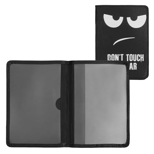 kwmobile Funda para Permiso de circulación de Coche en Cuero sintético - Espacio para Tarjetas - 9.2 x 13 CM doblado - Don't Touch my Car