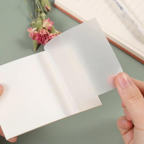 Image of Mark 100 Sheets Transparent Self-Sticky Note Pads, Clear Notes 7.5x7.5cm, Transparent Self-Adhesive Sticky Note, Perfect for Students & Other Field