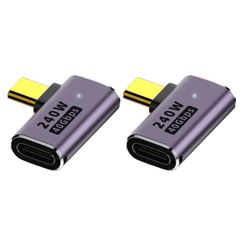 2 Adaptadores USB C en ángulo de 90 grados miniatura 1
