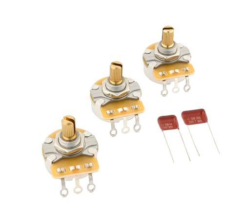 Stratocaster Split Shaft Potentiometer and Capacitor Kit, 3-Pack