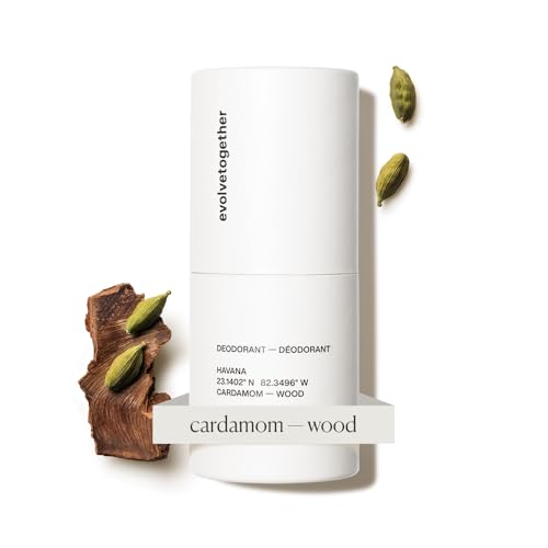 evolvetogether Aluminum Free Natural Deodorant for Women & Men | Vetiver & Cedarwood | Neutralizes Odors, Soothes Skin | Vegan, Cruelty-Free, Baking Soda Free | Made in USA (Havana, 1.69 Oz)