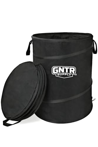 Image of GNTR Supply Deluxe Durable Pop-Up Trash Can - Collapsible Garbage Bin with Zippered Lid for Camping, Home, and Outdoor Use - 30 Gallon