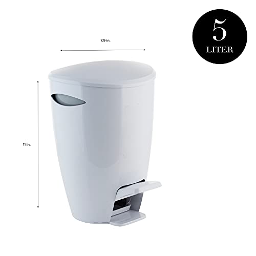 Caneca de basura blanca con pedal 5 litros Bath Bliss 2 unidades miniatura 5
