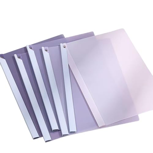 固定式ポケットファイル A4 クリアケース 5冊セット 書類ホルダー 大容量 書類整理 透明カラー ケースファイル レバー式 資料収納 オフィス 学校 自宅用 (C)