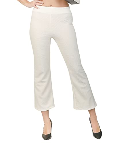Image of Women's Viscose Rayon Straight Wide Leg Mid Waist Regular Fit Casual Trouser Pant