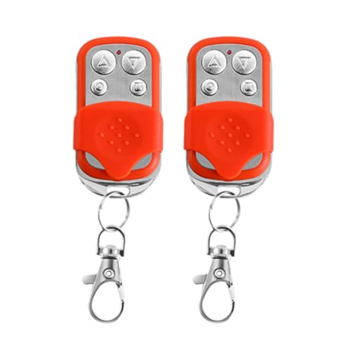 Hebitod 2x 433 MHz Mandos de Garaje, Mando Garaje Universal Copiadores a Distancial Puertas Correderas con Llavero y Cubierta Deslizante 4 Botones