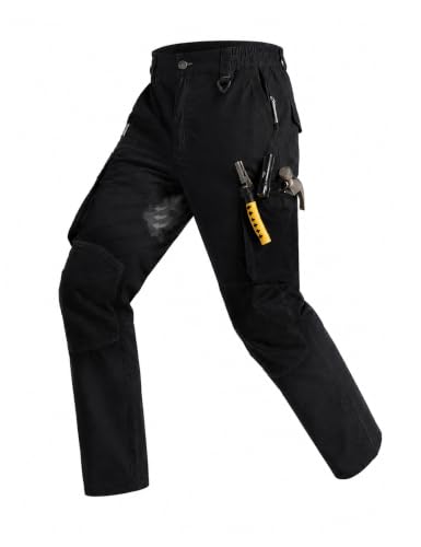 NATUVENIX Mens Work Tactical Pants Water Resistant Cargo Pants for Men