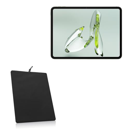 BoxWave Case Compatible with OnePlus Pad Go - Velvet Pouch, Soft Velour Fabric Bag Sleeve with Drawstring - Jet Black