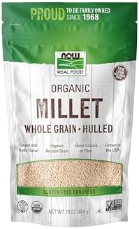 Organic Hulled Millet Now Foods 16 oz Bag