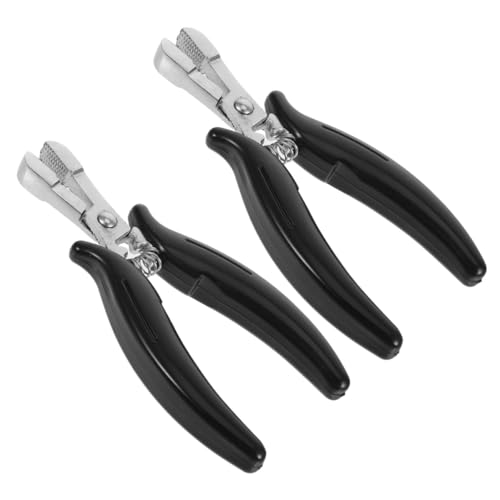 Pince extensions cheveux minkissy en chrome noir pour application précise et finitions parfaites