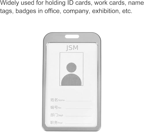 Image of Vertical i- Cards| Hard Metal ID Card Holder /Badge for Office| Compatible with Various Badge Holders, Clips, Lanyards, and Retractable Badge Reels (Pack of 25, Silver)
