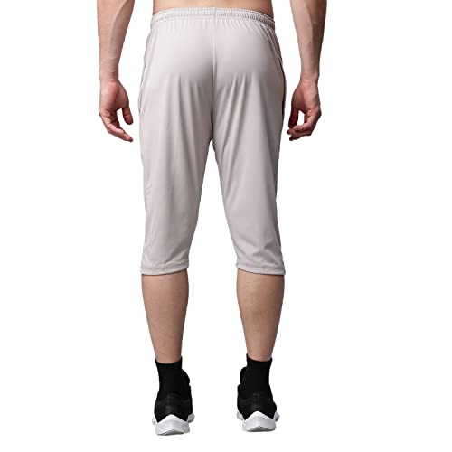 Image of Mack Jonney Dryfit Lycra Solid 3 /4th Capri for Men (Pack of 3)-Dryfit D13 BLK Gry L.Gry 03-P