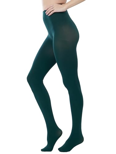 Image of HeyUU Women's 80D Ultra Soft Opaque Tights, High Waist Solid Color Footed Pantyhose with 29 Colors