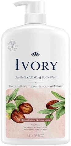 Ivory Gentle Exfoliating Body Wash, Notes of Jojoba Scent, 1.03 L