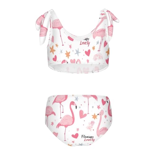 Plaaee Girls' 2 Piece Swimsuits Cute Flamingo Star Cute Bikini Set Bathing Suit 4T2
