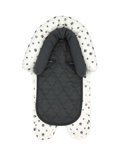 Image of Travel Bug Baby & Toddler 2-in-1 Head Support Duo Head Support for Car Seats, Strollers & Bouncers (Grey/White)