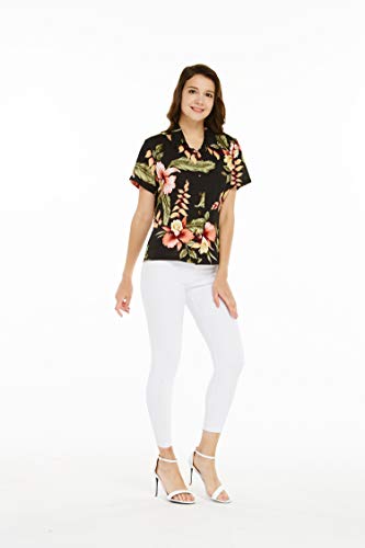 Image of Family Matching Hawaiian Clothes, Black Rafelsia | Lightweight 100% rayon • Family matching outfits • Beach vacations • Luaus • Cruises • Family photos