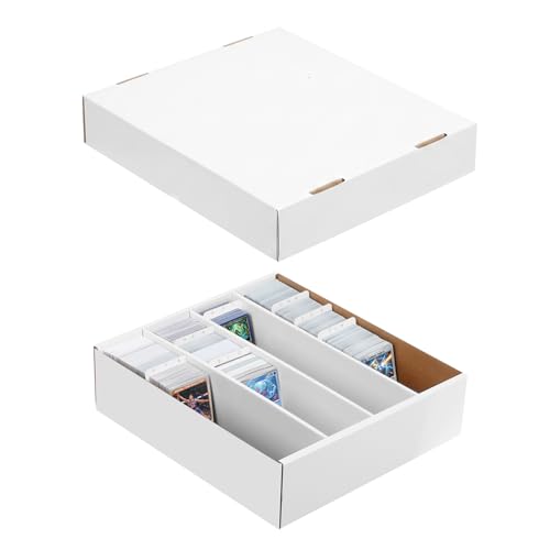 sealla 2 pack Trading Card Storage Box3200 Count Baseball Card storage box with Dividers Storage for Sports football basketball organizer box Cardboard bulk