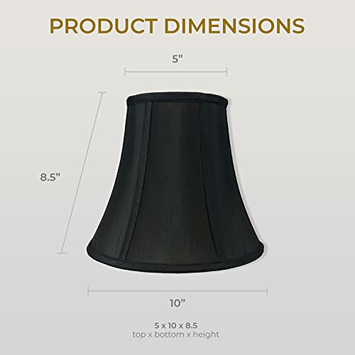 Image of Royal Designs, Inc. True Bell Basic Lamp Shade, V Notch Fitter, Black, 5 inch x 10 inch x 8.5 inch