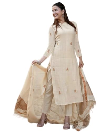 Image of Anni Designer Pure Cotton Maroon Kurta Pant Set with Dupatta for Women | 3 Piece Gold Hand Block Printed Suit Set | Cotton Kurta Set for Women | Festive Kurti Set