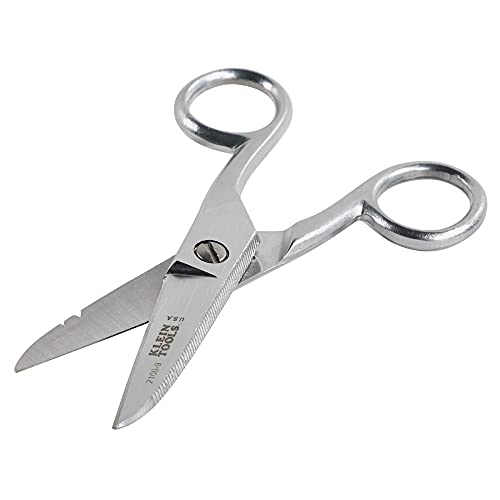 image for Klein Tools 2100-9 Stainless Steel Electrician's Scissors with Strippi