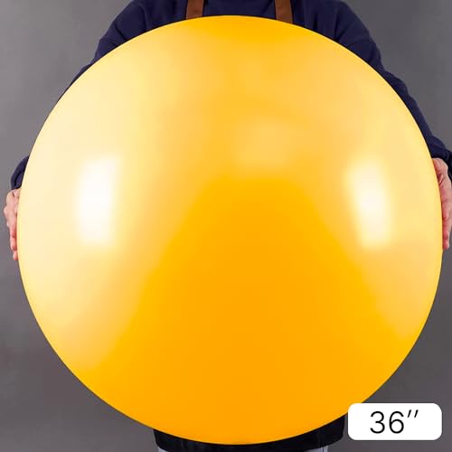 Image of PartyWoo Mustard Yellow Balloons 4pcs 36 Inch Yellow Fall Balloons for Birthday Graduation Gender Reveal Engagement Baby Shower Bee Summer Sunflower Little Cutie Lemon Party Decorations Yellow-Y10
