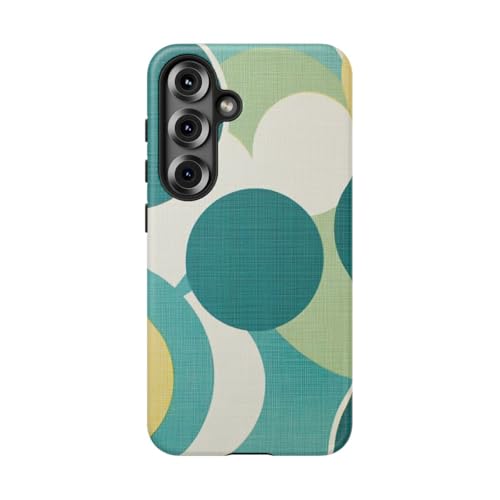 Coque Samsung Galaxy S25 rigide mate motif géométrique vintage jaune