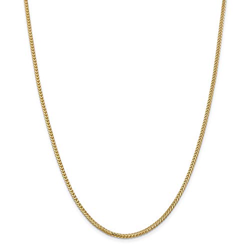 14k Yellow Gold 2mm Franco Chain Necklace 18 Inch Pendant Charm Fine Jewelry For Women Gifts For Her