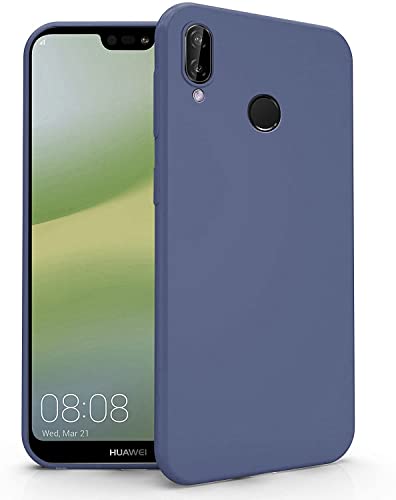 senza marchio Compatibile con Huawei P20 Lite (2018)/ Nova 3E ANE-LX1 / ANE-L21 ANE-LX1 / LX2 / LX3 Cover protettiva in gel di silicone TPU morbido opaco ultra morbido case (blu)