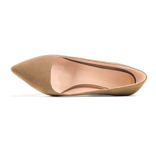 Eldof Women's Pointed Toe Pumps 4" Chunky Block Heels Comfort High Heel Pumps Dress Shoes3