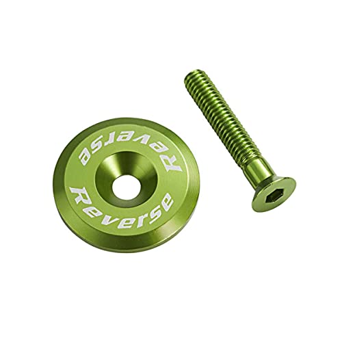 Reverse Headset Cap Aluminium with Screw Dark Green, 1 1/8 inches