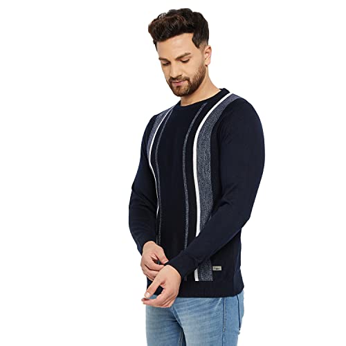 Image of Duke Men Round Neck Sweater SDS724 D.Navy S