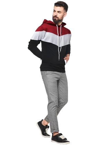 Image of LEOTUDE Men's Loop Knit Round Neck Hoodies (Color Multicolor)