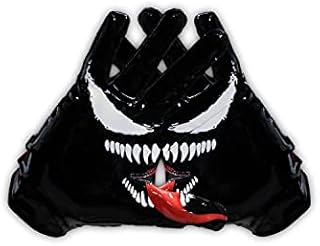 Taqcha Villain Football Gloves - Tacky Grip Skin Tight Adult Football Gloves - Enhanced Performance Football Gloves Men - Pro Elite Super Sticky Receiver Football Gloves - Adult Sizes (Medium)
