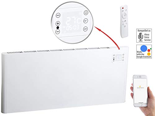 Elektroheizung WLAN: WLAN-Konvektor-Heizung mit App, komp. zu Alexa & Google, 2.000 Watt (Elektroheizung WLAN Steuerung)