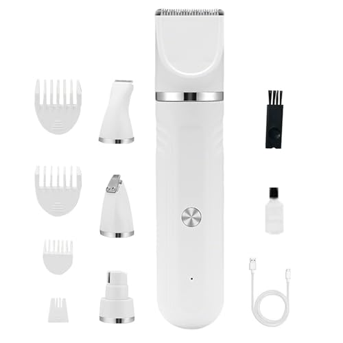 Kit De Aseo Para Perros En Casa | Kit Multifunción para Mascotas con Tijeras Ajustables y Cortapelos Recargable | Herramienta Eléctrica Ajustable Tijeras Para Baño E Interior
