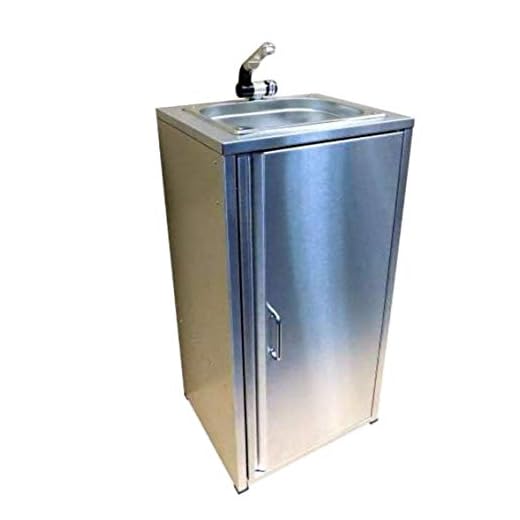 TMM móvil Fregadero Lavabo Fregadero – Lavabo, Acero Inoxidable Completo con Accesorios/Fregadero para Puesto de Venta Camping