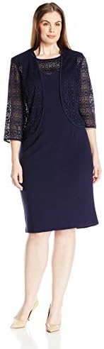 Maya Brooke Women's Plus Size Medallion Lace Jacket Dress