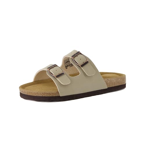 CUSHIONAIRE Sandalia Kid's Lane JR con plantilla de corcho y +Comfort, STONE NUBUCK 31.5 EU
