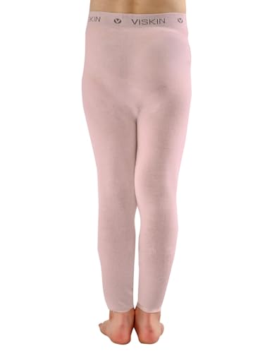 Viskin Kids Seamless Leggings with Cooling Viscose Fiber - Gentle Under Layer Pants for Boys and Girls - Moisture Managing - Skin-Friendly Comfort - 5-8 Years (Pink)3