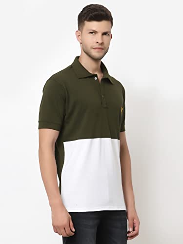 Image of UZARUS Mens Solid Cotton Regular Fit Polo T-Shirt