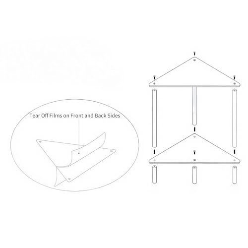 Acrylic Corner Side Table, Lightweight Triangle Shelf, End Table Display Rack with 2-Tier Shelf for Living Room Bedroom Bathroom - Image 6