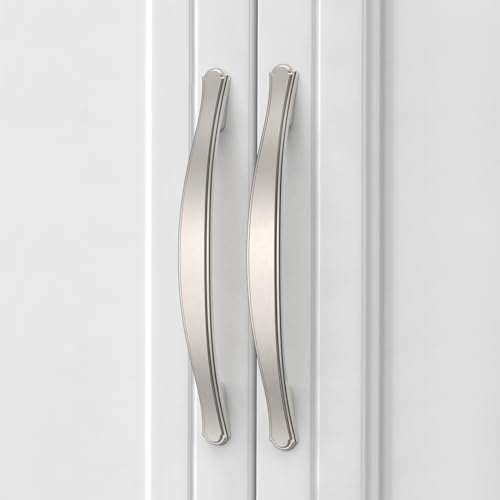 Image of Asidrama 10 Pack 5 Inch(128mm) Brushed Satin Nickel Kitchen Cabinet Handles Cabinet Pulls Kitchen Cabinet Hardware for Cupboard Drawer Pulls