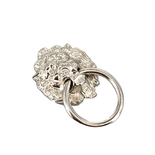 BLUPOWHT アンティーク ライオンヘッド 引き出し プルハンドル 家具 キッチンキャビネット ノブ プルハンドル/クラシック家具 ワードローブハンドル 1個 家具アクセサリー (カラー: シルバー)