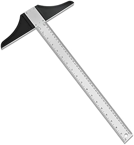 T Set Ruler Metal T Square Ruler Stainless Steel T Ruler Graduated in Inches and ...