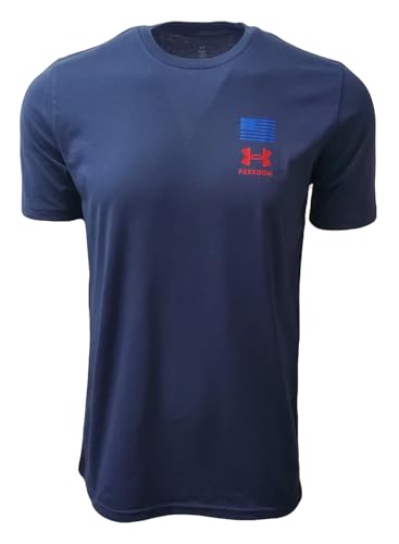 Under Armour Men's Freedom Flag Variation Short Sleeve T Shirt, (410) Midnight Navy / / Red, X-Large