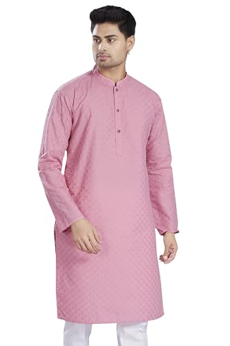 Image of DIVISIVE Men's Thread Embroidered Cotton Only Slim Fit Kurta
