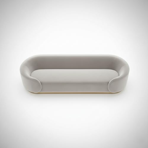Image of Modern 3 Seater Sofa for Living Room | Premium Upholstered Soft Seating | Contemporary Designer Couch for Home, Lounge & Reception Areas | White | Marandi and Pine Wood