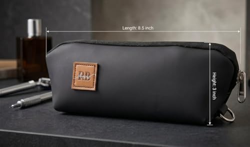 Image of RB Shoppers Premium Travel Pouch for Men & Women | Water-Resistant Toiletry Bag | Leather Branded Organizer Pouch | Multi Utility Cosmetic & Shaving Kit Bag | Portable Grooming Travel Organizer